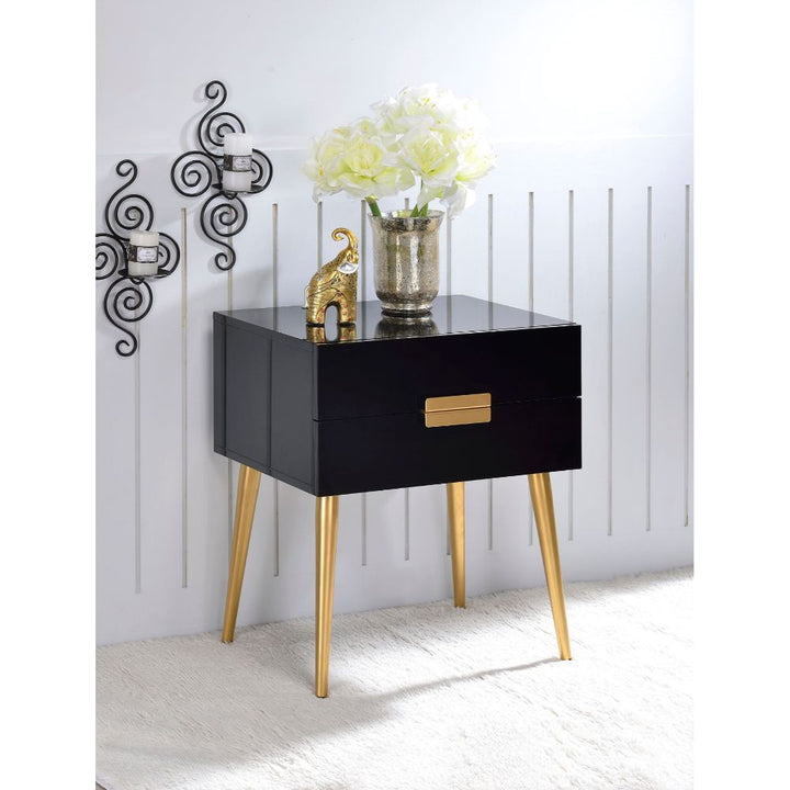 ACME Denvor Black & Gold End Table Model 84495 - MONAVILLA