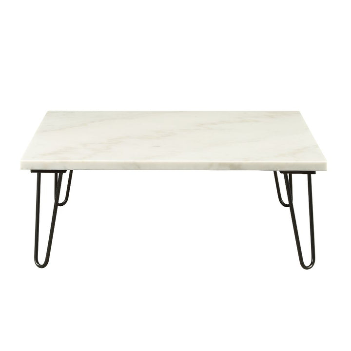 ACME Telestis White Marble & Black Coffee Table Model 84500 - MONAVILLA