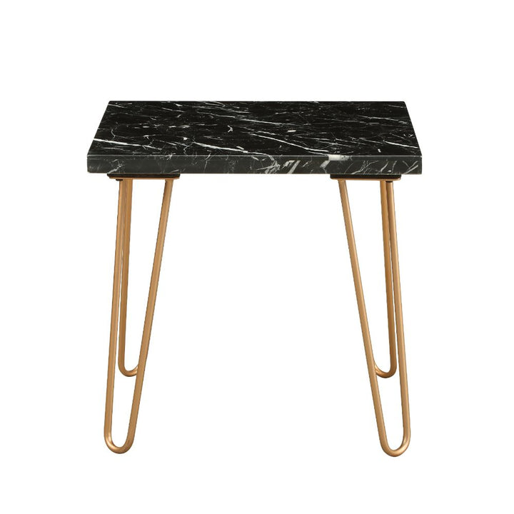ACME Telestis Black Marble & Gold End Table Model 84507 - MONAVILLA