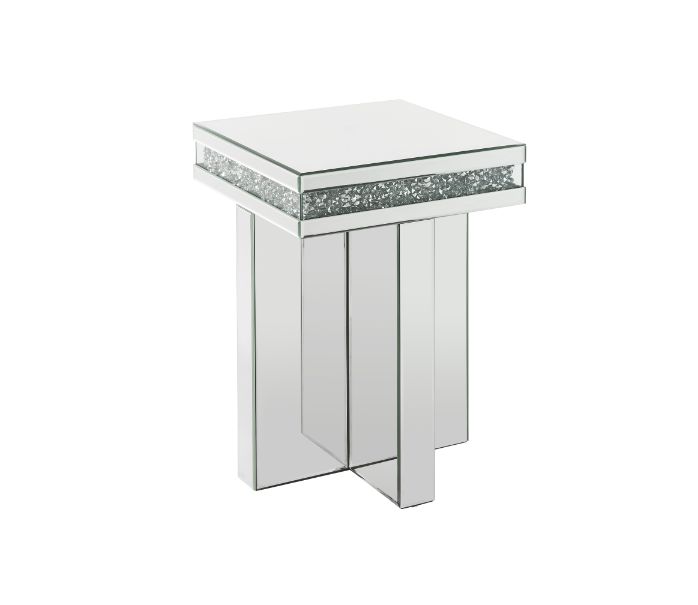 ACME Noralie Mirrored & Faux Diamonds End Table Model 84697 - MONAVILLA