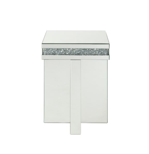 ACME Noralie Mirrored & Faux Diamonds End Table Model 84697 - MONAVILLA