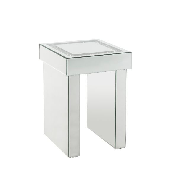ACME Noralie Mirrored & Faux Diamonds End Table Model 84702 - MONAVILLA