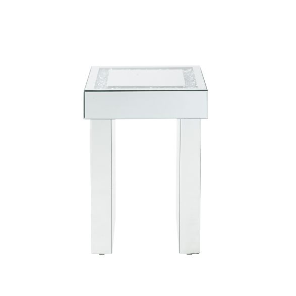 ACME Noralie Mirrored & Faux Diamonds End Table Model 84702 - MONAVILLA
