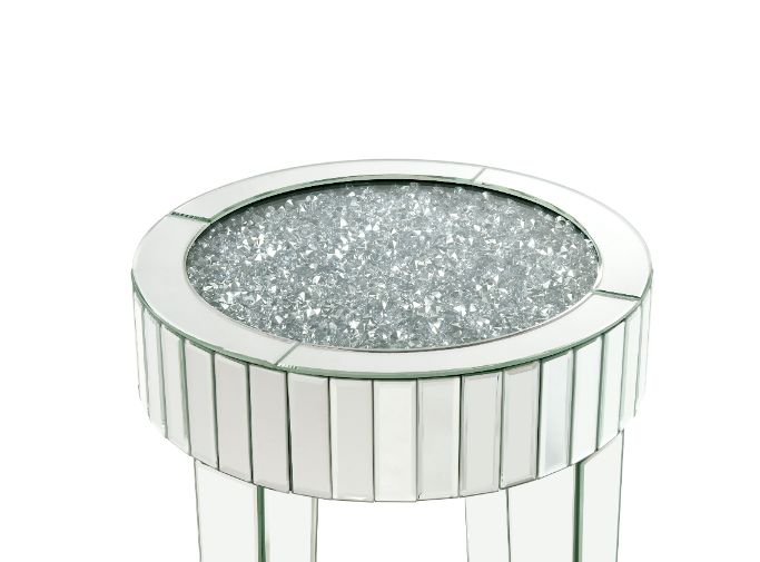 ACME Ornat Mirrored & Faux Diamonds End Table Model 84712 - MONAVILLA