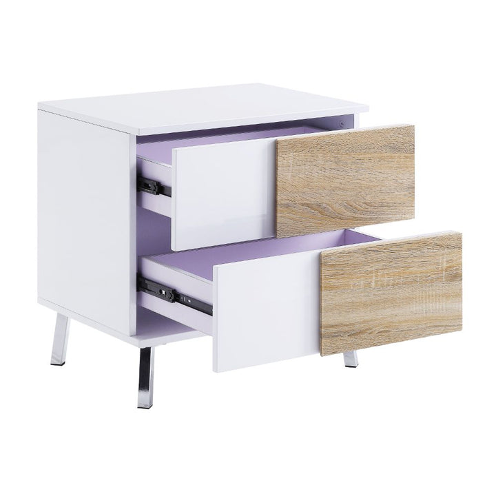 ACME Verux White High Gloss End Table Model 84932 - MONAVILLA