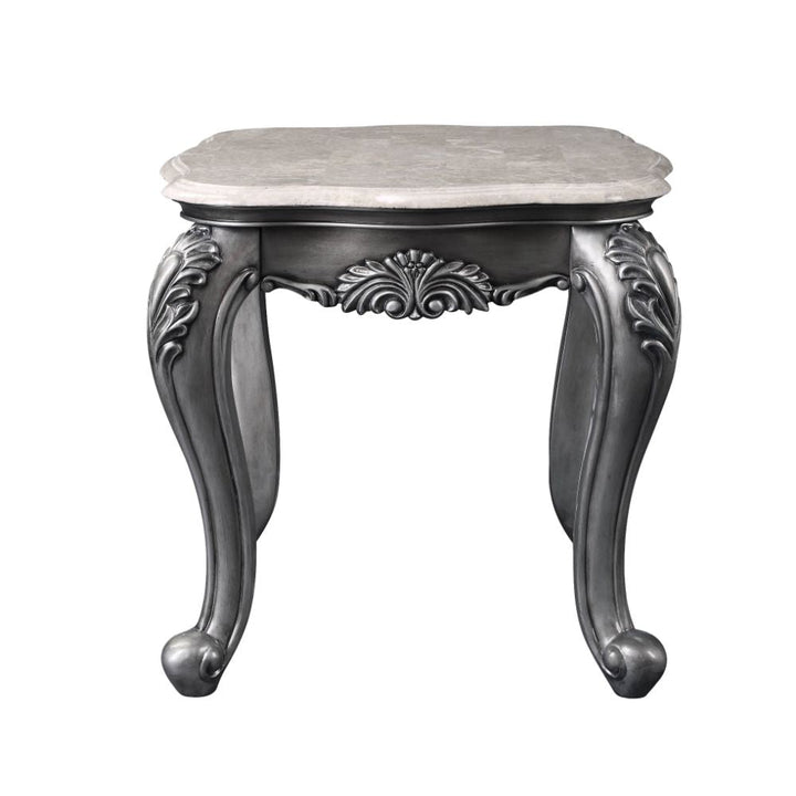 ACME Ariadne Marble & Platinum End Table Model 85347 - MONAVILLA
