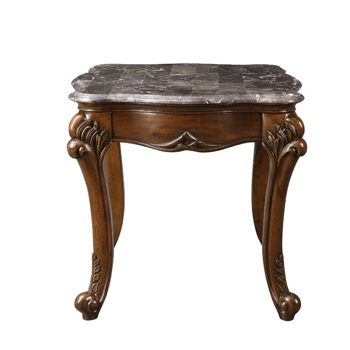 ACME Miyeon Marble & Cherry End Table Model 85367 - MONAVILLA