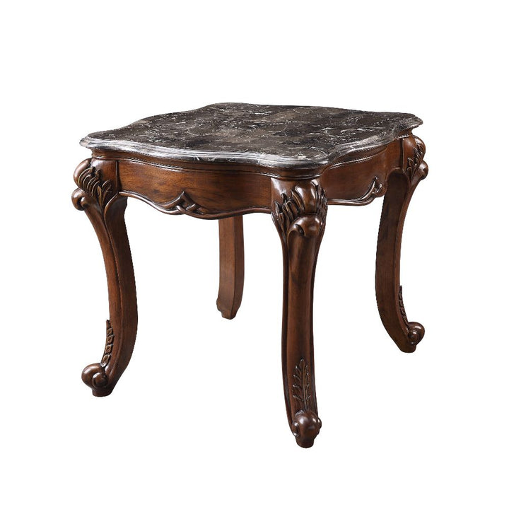ACME Miyeon Marble & Cherry End Table Model 85367 - MONAVILLA