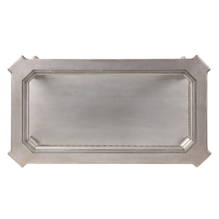 ACME Northville Antique Silver & Clear Glass Coffee Table Model 86930 - MONAVILLA
