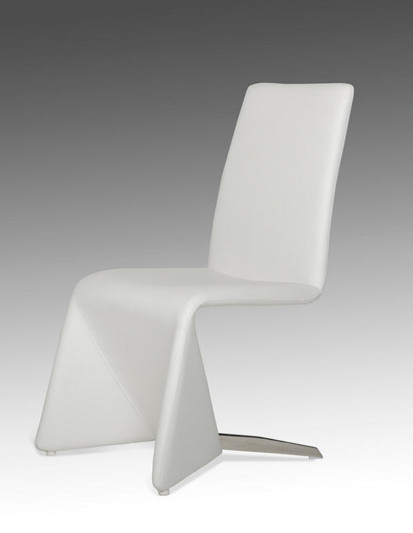 Nisse Contemporary White Leatherette Dining Chair (Set of 2) - MONAVILLA