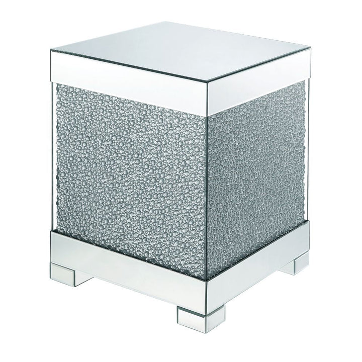 ACME Mallika Mirrored & Faux Crystals End Table Model 87912 - MONAVILLA