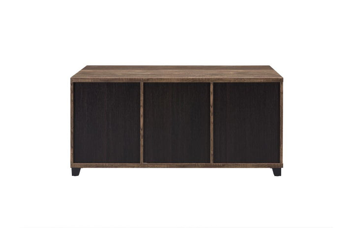 ACME Nineel Obscure Glass, Rustic Oak & Black Finish Coffee Table Model 87955 - MONAVILLA