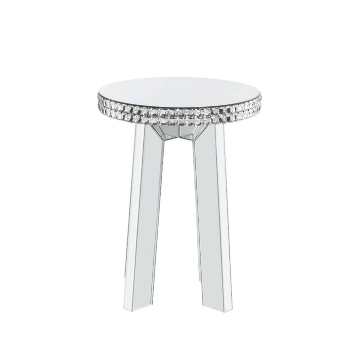 ACME Lotus Mirrored & Faux Crystals End Table Model 88012 - MONAVILLA