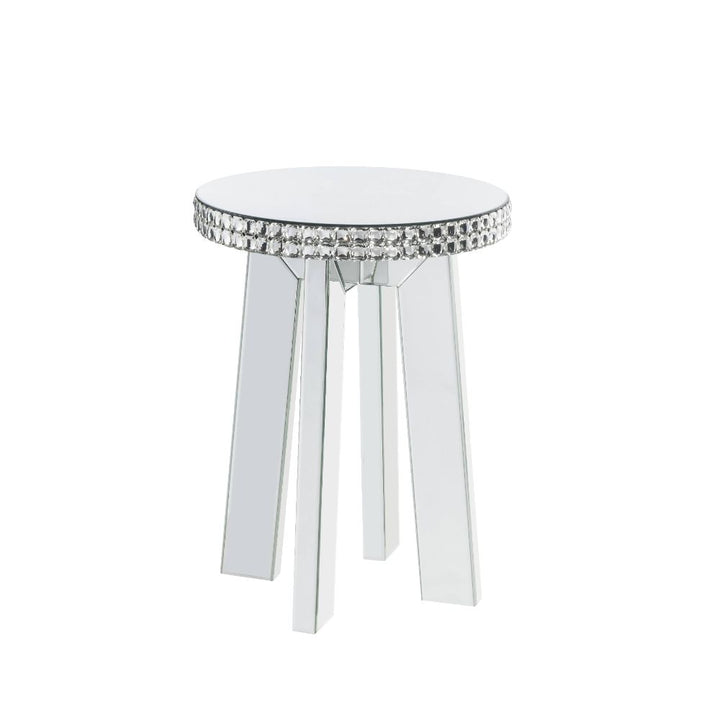 ACME Lotus Mirrored & Faux Crystals End Table Model 88012 - MONAVILLA