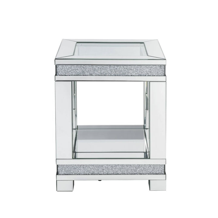ACME Noralie Mirrored & Faux Diamonds End Table Model 88022 - MONAVILLA