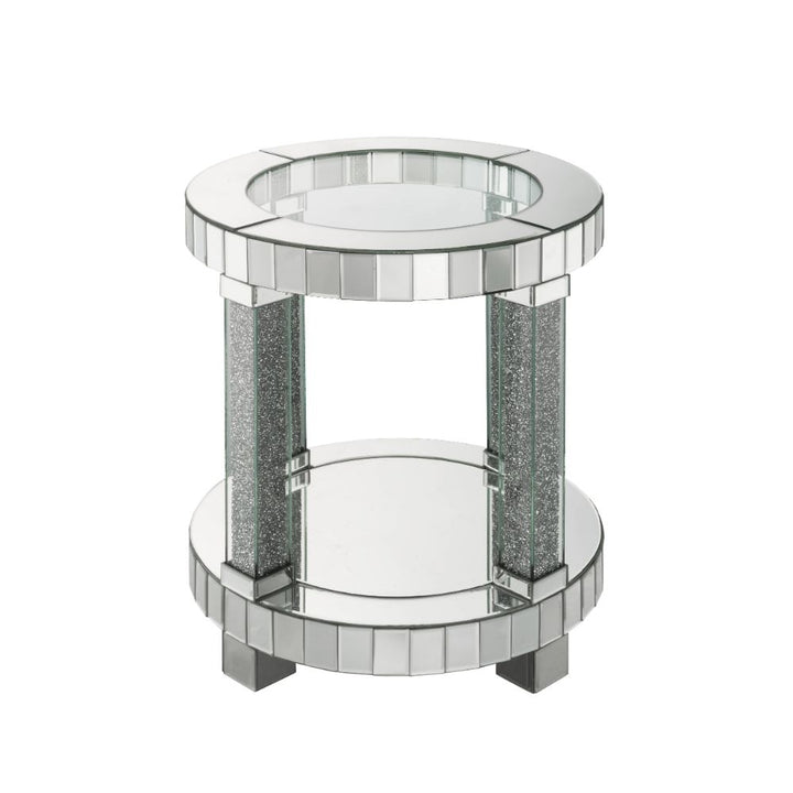 ACME Fafia Mirrored & Faux Gems End Table Model 88027 - MONAVILLA
