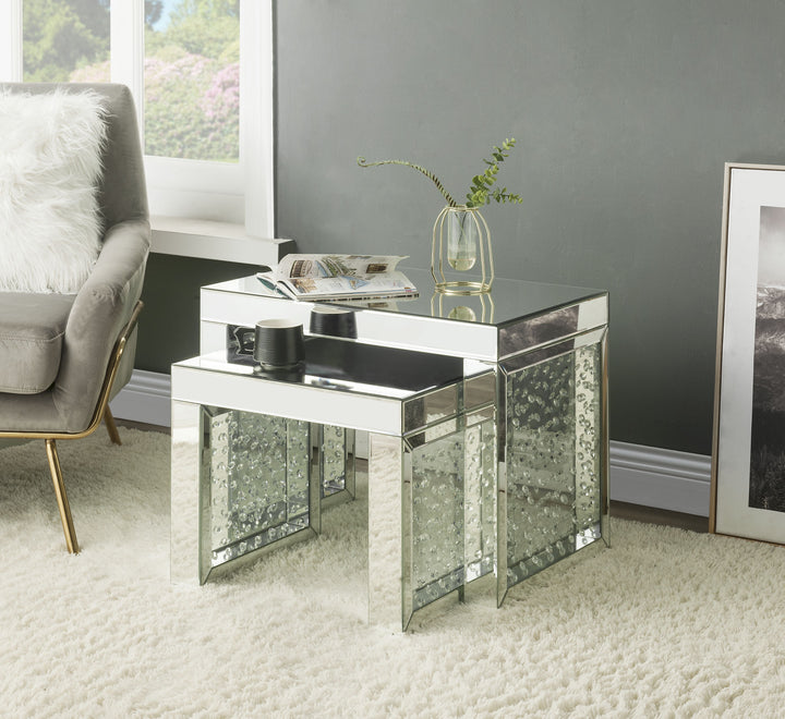 ACME Nysa Mirrored & Faux Crystals Inlay Accent Table Model 88066 - MONAVILLA