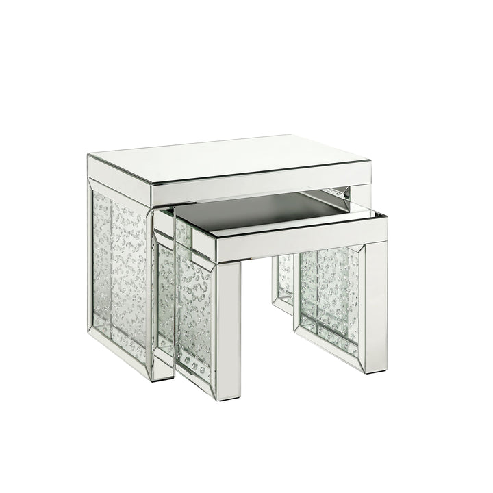 ACME Nysa Mirrored & Faux Crystals Inlay Accent Table Model 88066 - MONAVILLA