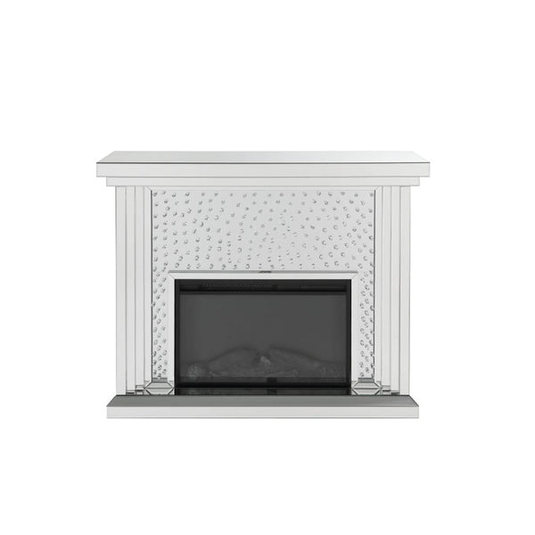 ACME Nysa Mirrored & Faux Crystals Fireplace Model 90204 - MONAVILLA