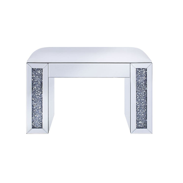 ACME Noralie PU, Mirrored & Faux Diamonds Vanity Stool Model 90467 - MONAVILLA
