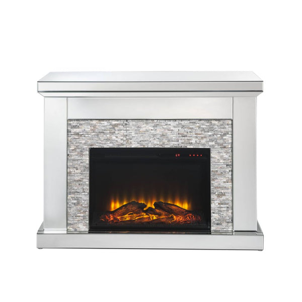 ACME Laksha Mirrored & Stone Fireplace Model 90522 - MONAVILLA
