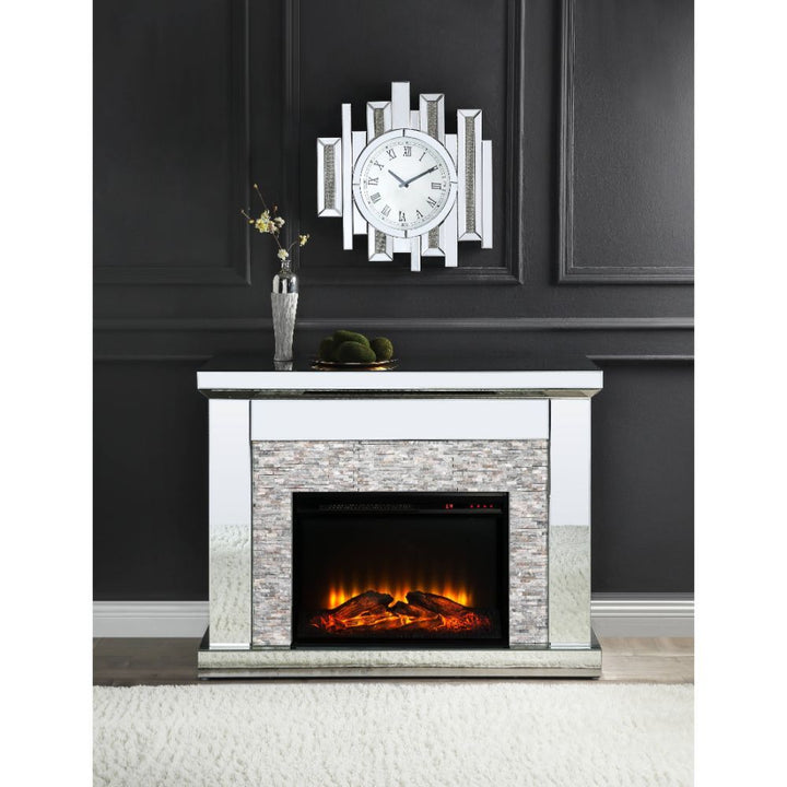 ACME Laksha Mirrored & Stone Fireplace Model 90522 - MONAVILLA