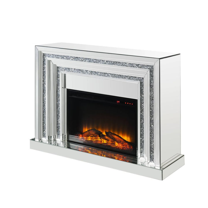 ACME Noralie Mirrored & Faux Diamonds Fireplace Model 90523 - MONAVILLA