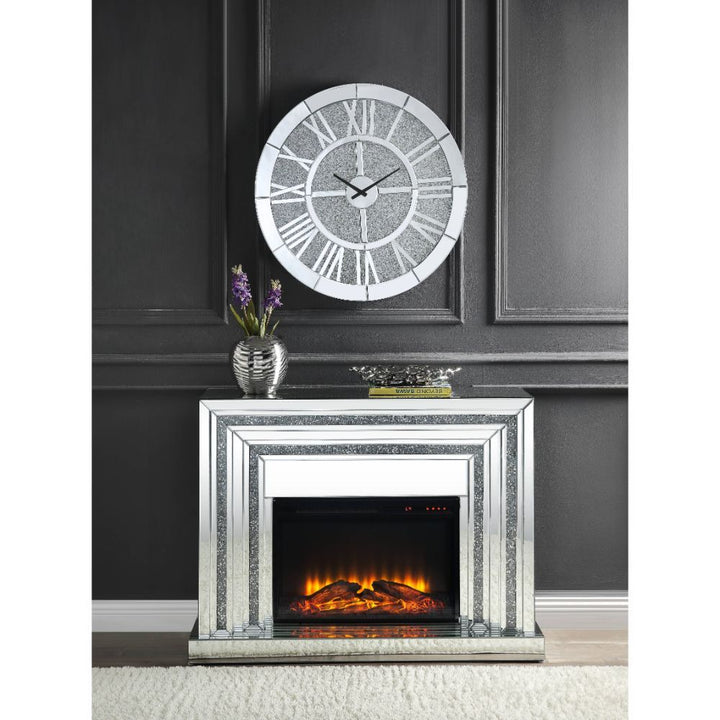 ACME Noralie Mirrored & Faux Diamonds Fireplace Model 90523 - MONAVILLA