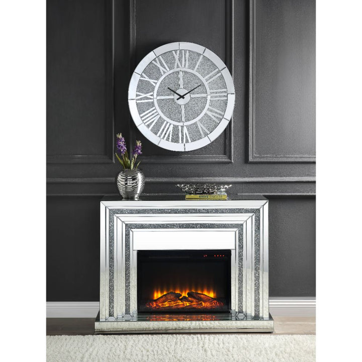 ACME Noralie Mirrored & Faux Diamonds Fireplace Model 90523 - MONAVILLA