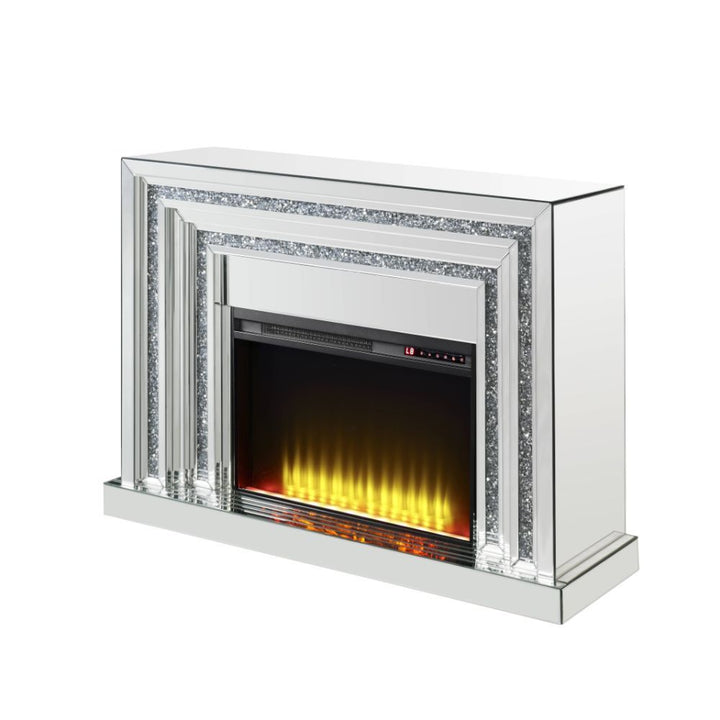 ACME Noralie Mirrored & Faux Diamonds Fireplace Model 90523 - MONAVILLA