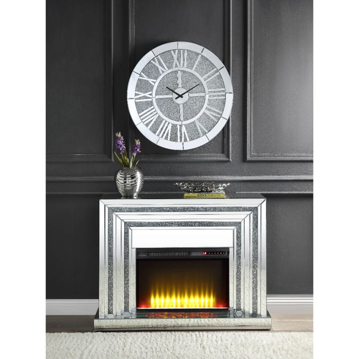 ACME Noralie Mirrored & Faux Diamonds Fireplace Model 90523 - MONAVILLA