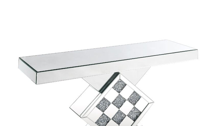 ACME Noralie Mirrored & Faux Diamonds Accent Table Model 90622 - MONAVILLA