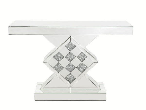 ACME Noralie Mirrored & Faux Diamonds Accent Table Model 90622 - MONAVILLA