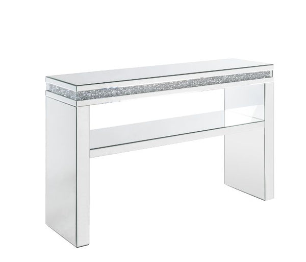 ACME Noralie Mirrored & Faux Diamonds Accent Table Model 90675 - MONAVILLA
