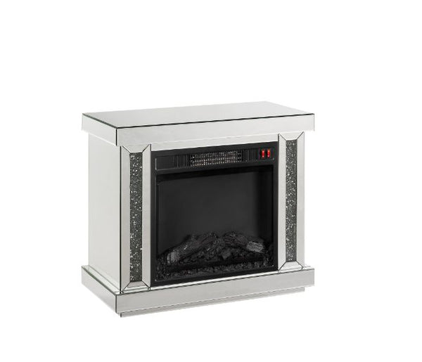 ACME Noralie LED, Mirrored & Faux Diamonds Fireplace Model 90864 - MONAVILLA