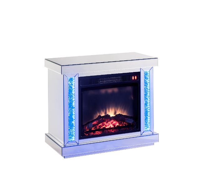 ACME Noralie LED, Mirrored & Faux Diamonds Fireplace Model 90864 - MONAVILLA