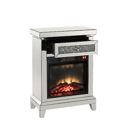 ACME Noralie Mirrored & Faux Diamonds Fireplace Model 90866 - MONAVILLA
