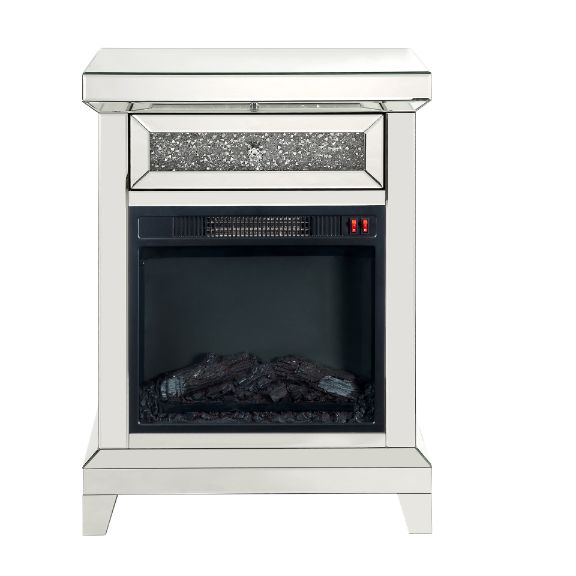 ACME Noralie Mirrored & Faux Diamonds Fireplace Model 90866 - MONAVILLA
