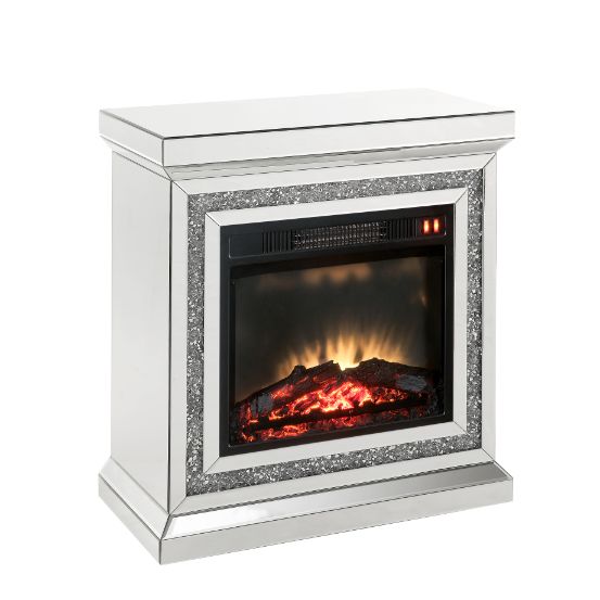 ACME Noralie Mirrored & Faux Diamonds Fireplace Model 90868 - MONAVILLA