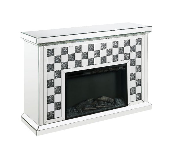 ACME Noralie Mirrored & Faux Diamonds Fireplace Model 90872 - MONAVILLA