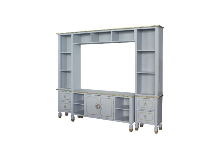 ACME House Marchese Pearl Gray Finish Entertainment Center Model 91990 - MONAVILLA