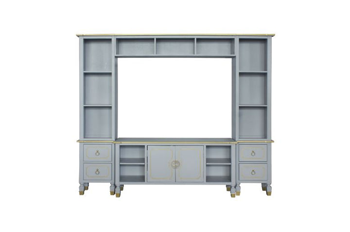 ACME House Marchese Pearl Gray Finish Entertainment Center Model 91990 - MONAVILLA
