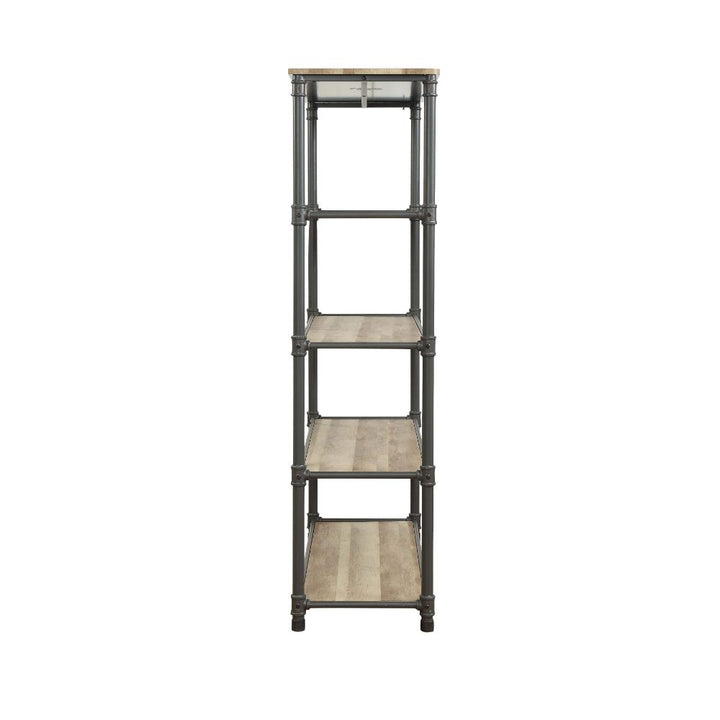 ACME Itzel Antique Oak & Sandy Gray Bookshelf Model 92200 - MONAVILLA