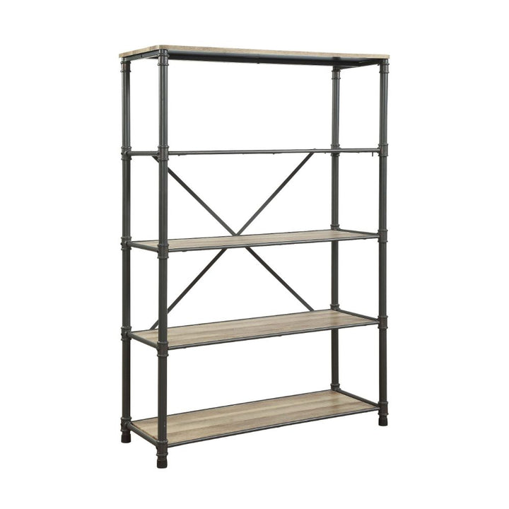 ACME Itzel Antique Oak & Sandy Gray Bookshelf Model 92200 - MONAVILLA