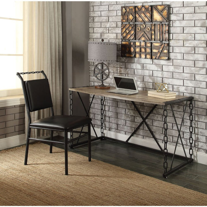 ACME Jodie Rustic Oak & Antique Black Desk Model 92248 - MONAVILLA