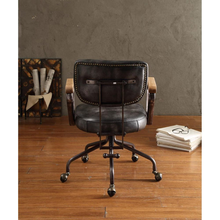ACME Hallie Vintage Black Top Grain Leather Executive Office Chair Model 92411 - MONAVILLA
