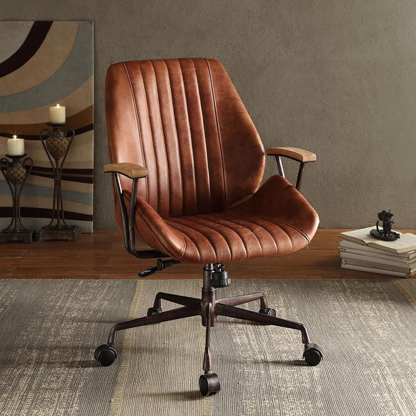 ACME Hamilton Cocoa Top Grain Leather Executive Office Chair Model 92413