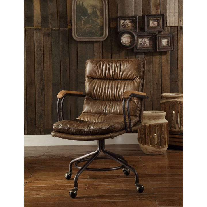 ACME Harith Vintage Whiskey Top Grain Leather Executive Office Chair Model 92416 - MONAVILLA