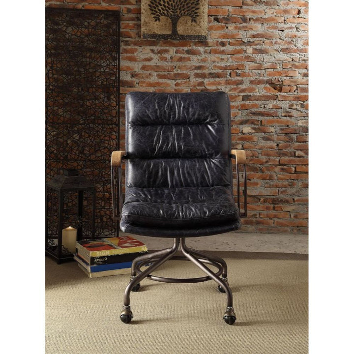 ACME Harith Vintage Blue Top Grain Leather Executive Office Chair Model 92417 - MONAVILLA