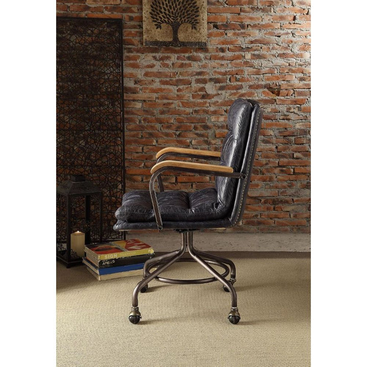 ACME Harith Vintage Blue Top Grain Leather Executive Office Chair Model 92417 - MONAVILLA